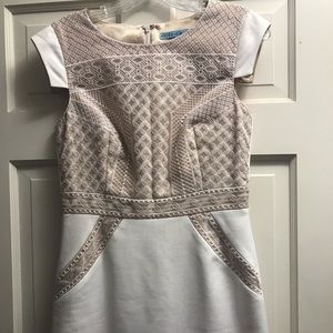 Antonio Melani cream and beige dress.  Size 2.